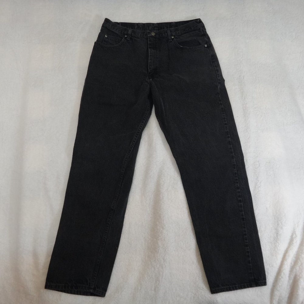MENS WRANGLER BLACK JEANS 38X34 VINTAGE